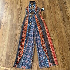 City Triangles Ladies Jumpsuit Open Leg Multicolor Size 3‎ NWT